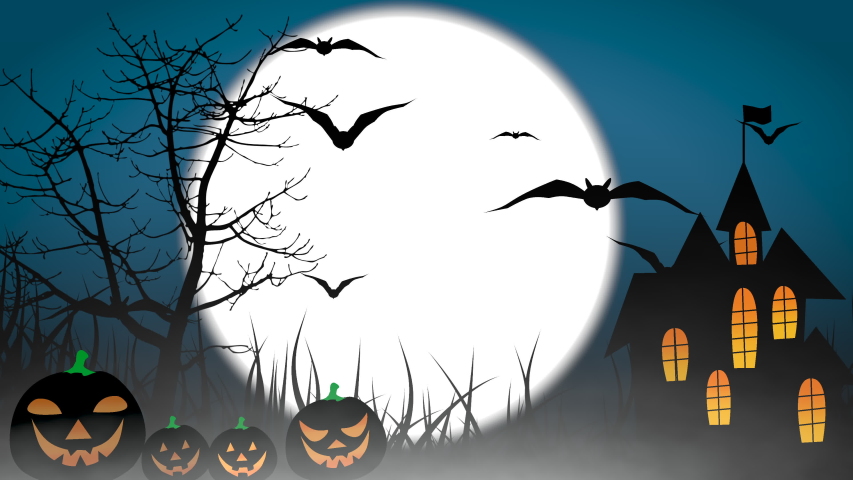 halloween colourful theme animation background scary Stock Footage ...