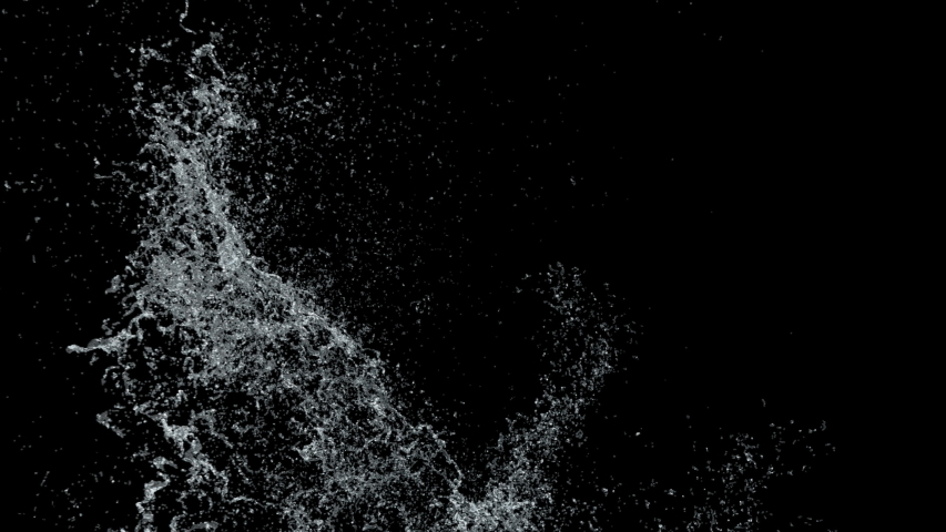 Water splash slow motion on black background. 3d illustration. | Shutterstock HD Video #1038112019