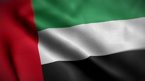 UAE Flag of Dubai, Abu Dhabi and the United Arab Emirates. Seamless Looping Animation. 1080p High Definition Video