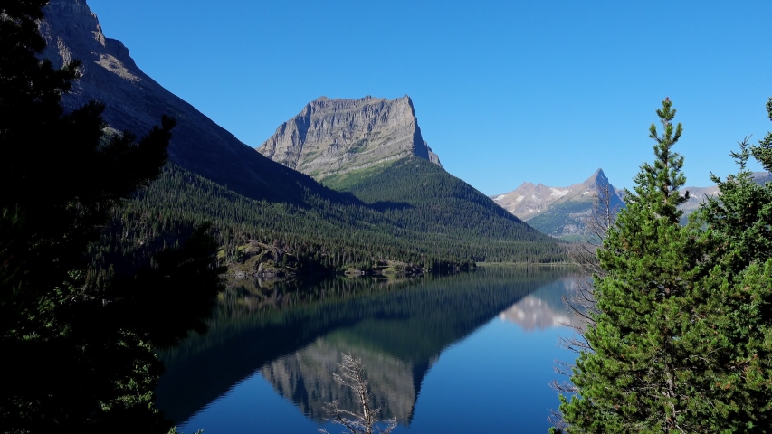 Saint Mary Lake landscape in Glacier National Park, Montana image ...