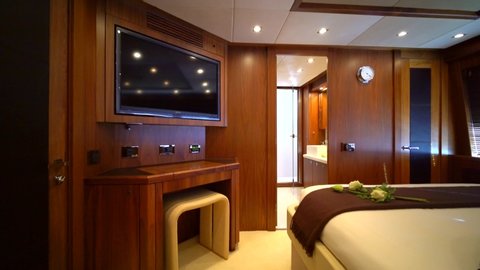 Luxury Yacht Cabin Interior motor boat