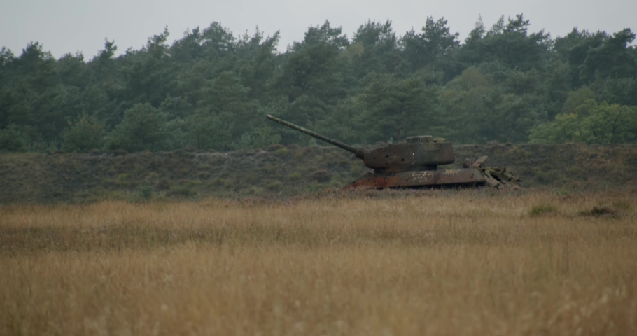Some old WW2 tanks in the british military training area Senne in Paderborn, Germany.