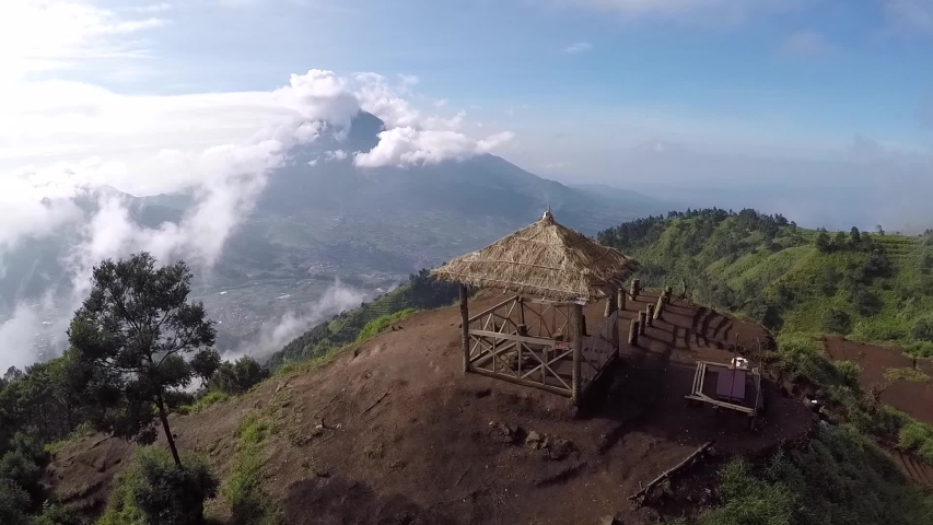 Sikunir top hill in dieng, central of java, indonesia