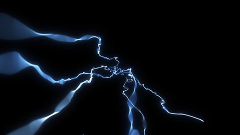 beautiful animation of electric lightning discharge and lightning strike