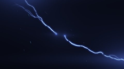 beautiful animation of electric lightning discharge and lightning strike