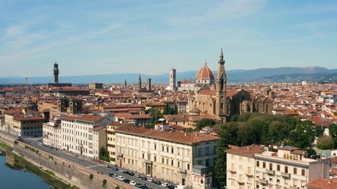Cityscape of Florence, aerial view