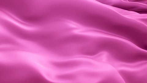 Silk Flag Animation of Deep pink color background video waving in wind. Realistic Hot Pink Flag background. Deep pink color Flag Looping Closeup 1080p Full HD footage. Deep Satin flag sign of sexy
