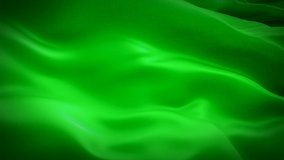 Silk Flag Animation of Lime color background video waving in wind. Realistic Green Flag background. Lime color Flag Looping Closeup 1080p Full HD footage. Lime Satin flag sign of creativity
