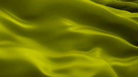 Silk Flag Animation of Olive color background video waving in wind. Realistic Beige Flag background. Olive color Flag Looping Closeup 1080p Full HD footage. Olive Satin flag
