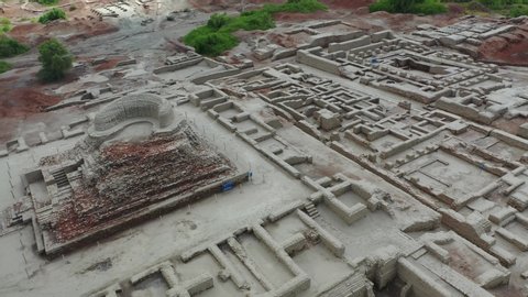 Drone View Aerial Historical Place Mohenjo Stock Footage Video (100% ...