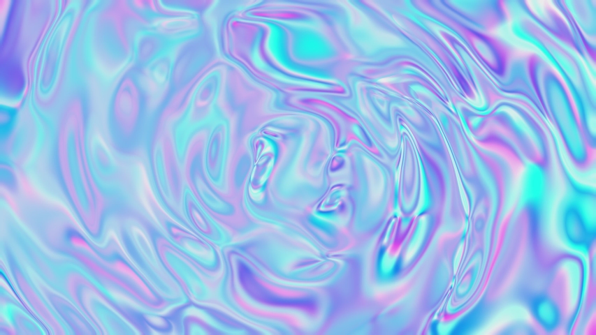 Looped animation. Holographic foil. Abstract colorful wavy background in bright neon colors. Modern colorful wallpaper. 3d rendering.