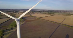 Close up of wind turbine propellors on UK's tallest wind turbine