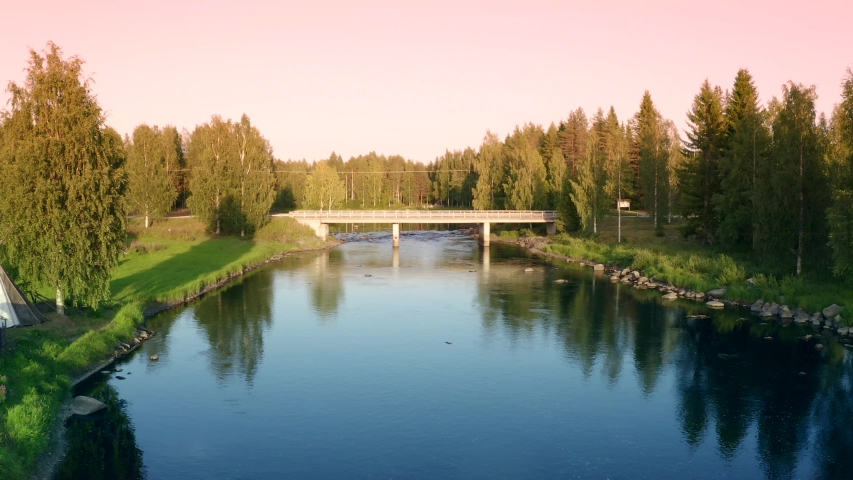 Flight under the bridge, Anninkoski river. Mohko, Finland, Ilomantsi.