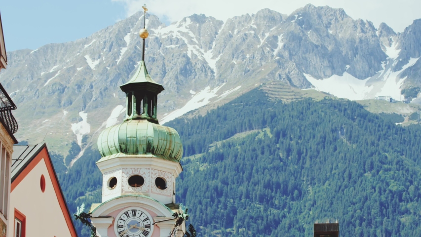 Baroque church in Innsbruck, Austria on a very nice, sunny summer day
