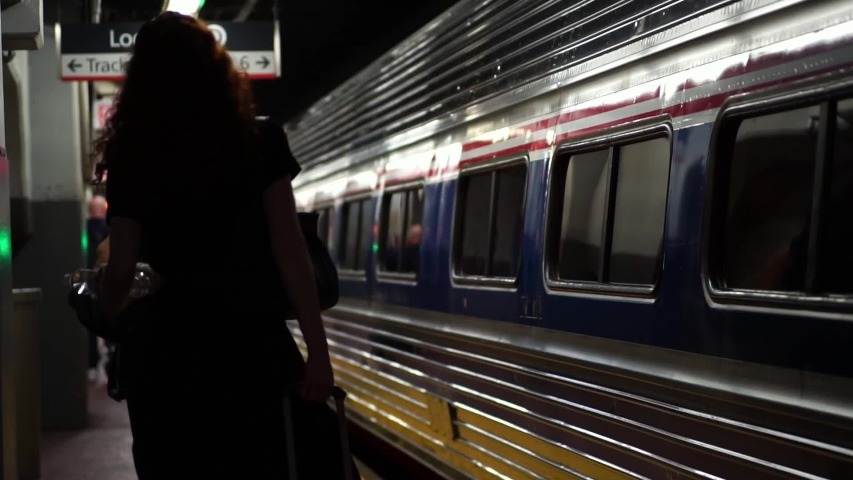 Passengers Walk To Commuter Train Stock Footage Video 100 Royalty Free Shutterstock