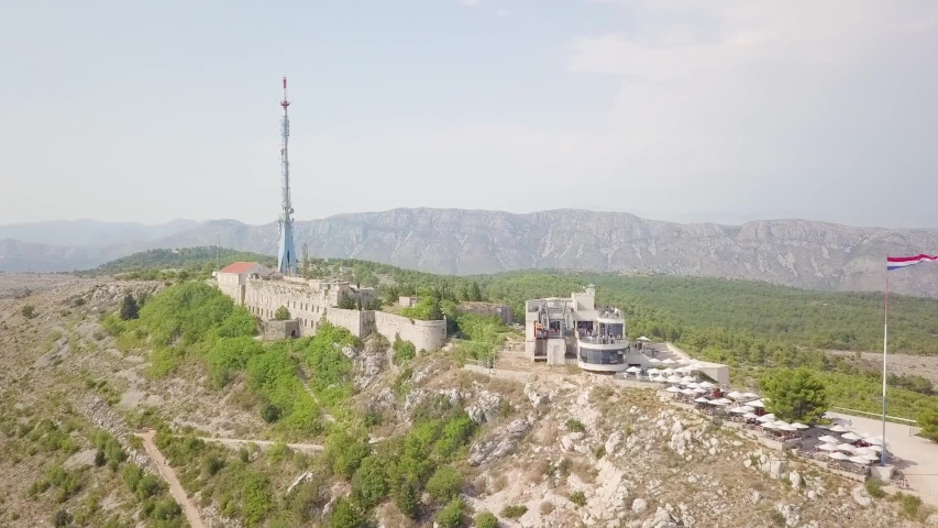 Aerial view off the lookout on top of Old Town Dubrovnik, King