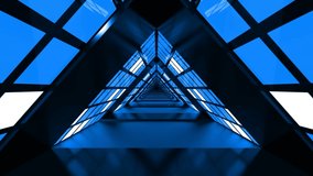 Triangle blue technological abstract tunnel.3d loop animation background with neon lights - Powered by Shutterstock - Get 15% off with code: PIKWIZARD15