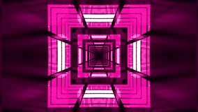 Futuristic pink square tunnel background with neon lights. Looped 3d animation art concept. - Powered by Shutterstock - Get 15% off with code: PIKWIZARD15