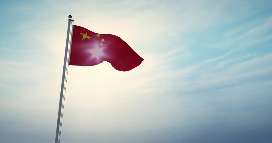 Chinese Flag Waving is a Stock Footage Video (100% Royalty-free ...