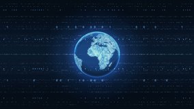 Futuristic Globe World Earth Planet in Cyberspace with Binary Code - Powered by Shutterstock - Get 15% off with code: PIKWIZARD15