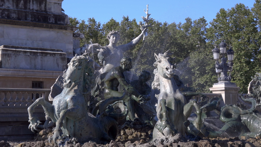 Monument aux Girondins, famous fountain on the Place des Quinconces square in Bordeaux