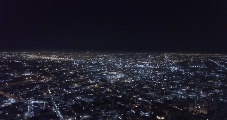Los Angeles Nighttime Aerial of Urban Sprawl - 4K Royalty-Free Stock Footage #1038335921