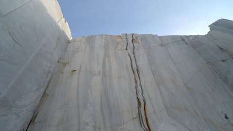 Quarry of white marble. Marble blocks site