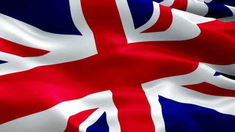 United Kingdom waving flag. National 3d UK British flag waving. Sign of UK Union Jack seamless loop animation. Great Britain England flag HD resolution Background. 1080p Full HD video presentation
