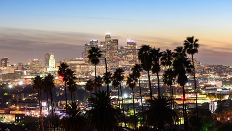 Beautiful Sunset Los Angeles Downtown Skyline Stock Photo (Edit Now ...