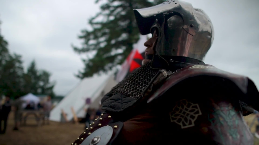 Viking Warriors putting on their armor in readiness for battle