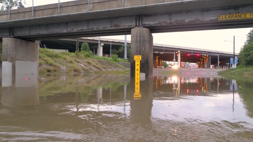 Flooded Streets in Houston After Tropical Storm
