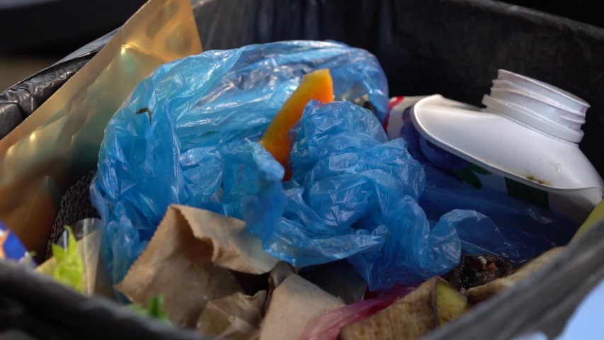 Food crisis. Housewife throws rotten vegetables in the trash. Reducing food loss and waste. Food waste or loss is food that is wasted or lost uneaten Royalty-Free Stock Footage #1038414653