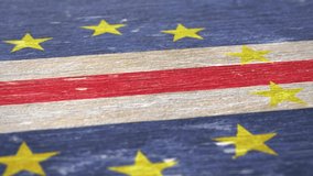 Flag Of Cape Verde. Detail On Wood, Shallow Depth Of Field, Seamless Loop. High-Quality Animation. Ideal For Your Country / Travel / Political Related Projects. 1080p, 60fps. - Powered by Shutterstock - Get 15% off with code: PIKWIZARD15