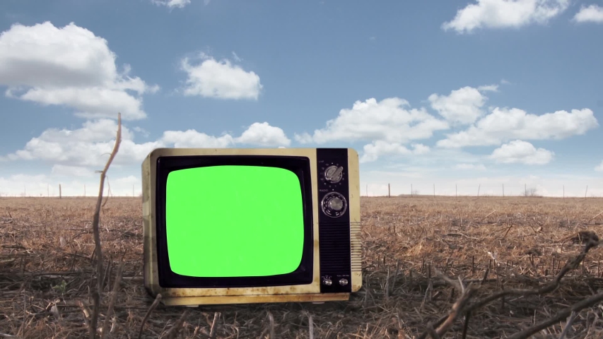 old television green screen effect