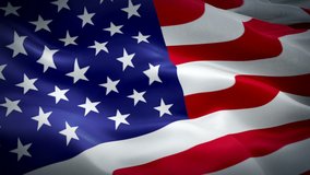 American flag video. 3d United States flag waving video. Sign of USA seamless loop animation. US United States flag HD resolution USA Background. USA flag Closeup 1080p Full HD video for Memorial Day
