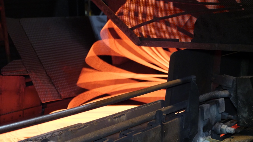 The production process in the rolling mill
