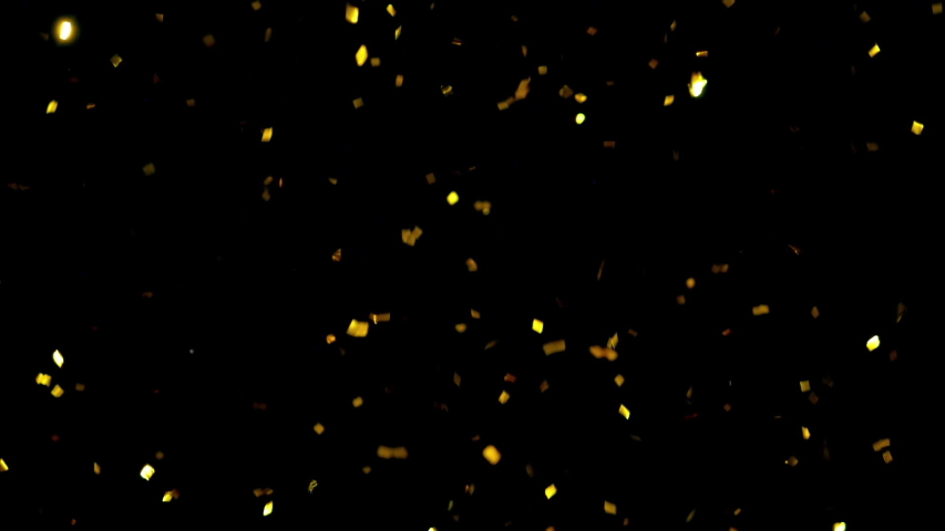 confetti golden particle glitter black background Stock Footage Video ...