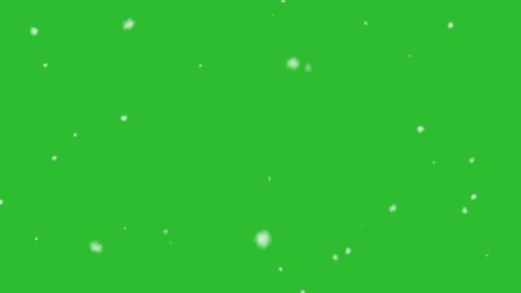 High quality motion animation repesenting snow falling on green screen. Chroma key. Snowing footage