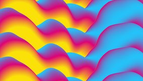 Colorful gradient 3d liquid dynamic waves abstract background. Vibrant flowing curves motion design. Seamless looping. Video animation Ultra HD 4K 3840x2160