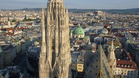 aerial shot Stephansdom / St.Stephans cathedral Vienna Austria