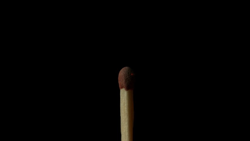 Super Slow Motion Macro Shot of Igniting Match against Black Background at 1000fps. | Shutterstock HD Video #1038515150