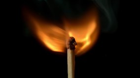Super Slow Motion Macro Shot of Igniting Match against Black Background at 1000fps. - Powered by Shutterstock - Get 15% off with code: PIKWIZARD15
