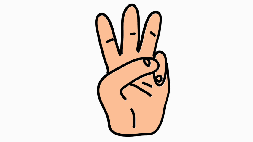 3 Fingers Icon Cartoon Hand Stock Footage Video (100% Royalty free. 