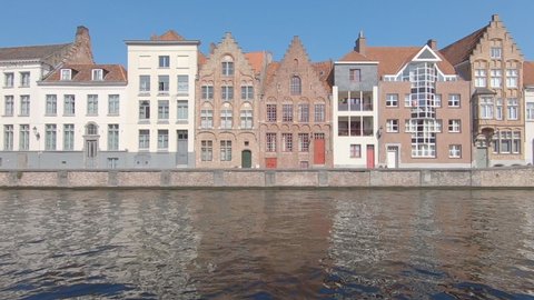 BRUGES, BELGIUM - AUGUST 2019; View Of Characteristic Builidings 