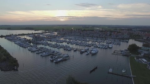 Aerial video 4K harbour in The Netherlands