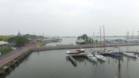 Aerial video 4K harbour in The Netherlands