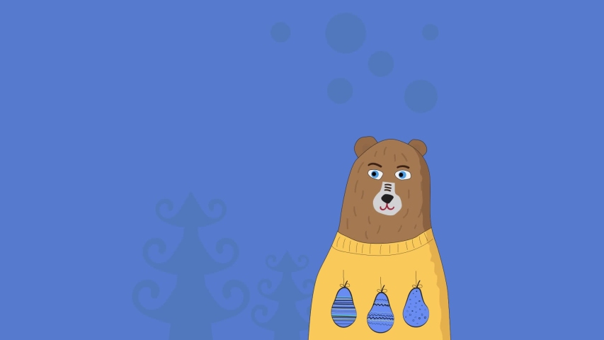 cartoon bear in sweater vector template