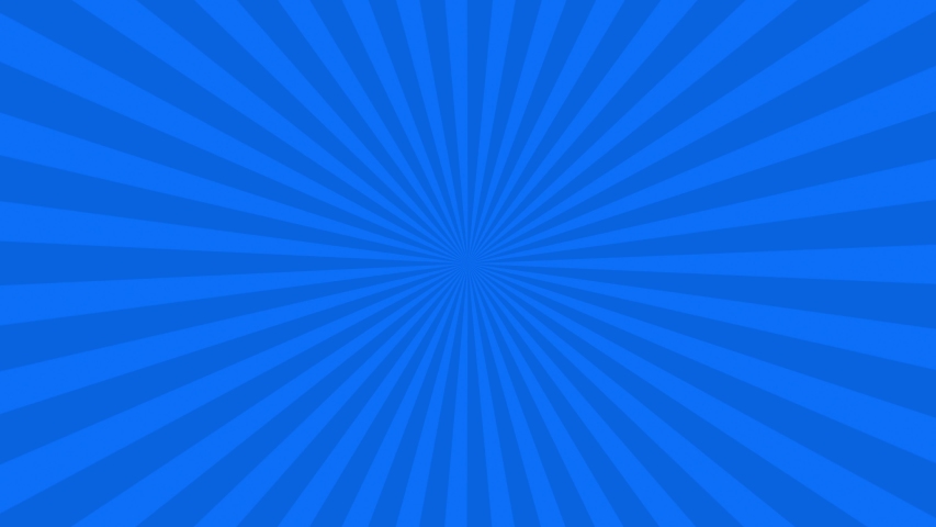 Blu sun rays rotating. Pop art and comic style backgound animated 4K.