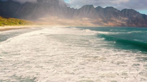 Aerial view of the ocean and waves near Cape Town, South Africa