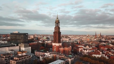 Hamburg/Germany 5.8.2018 video from Hamburg,taken by drone camera 